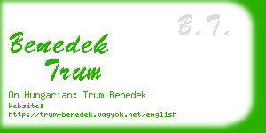 benedek trum business card